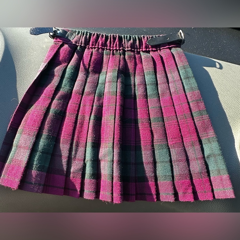 Glen Appin of Scotland Tartan Kilt Skirt 💜 Vintage Plaid • Toddler 2 Years